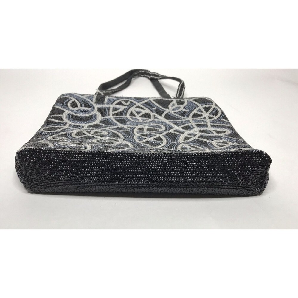 VNTG Gevarno Black Silver Purse Handbag Tote with Handle - New with tag - Beaded - Picture 3 of 11